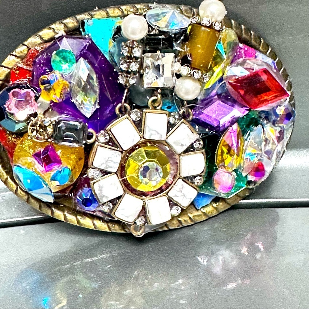 Rubyrudi Artist Artisan Repurposed Belt Buckle | Western Rockabilly Up Cycled